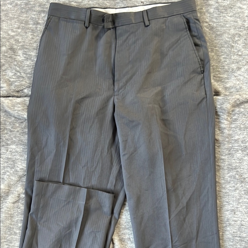 Louis Raphael Gray Dress Pants Tailored Flat Front